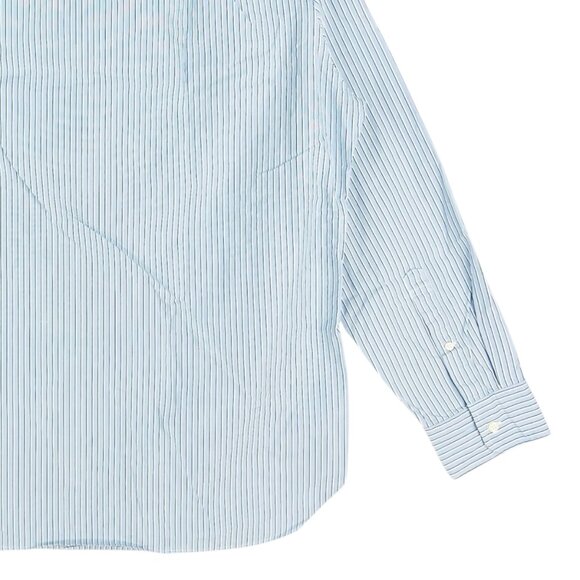 J. Crew Haberdashery Men's Blue/Green Striped Button-Down Shirt Size XL 17-17.5 - Picture 6 of 10